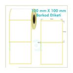 Kartallar Etiket 100X100MM Termal Barkod Etiketi 1 Rulo 250 Adet - 1 Rulo - 10 x 10 mm