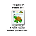 Karter İnovasyon Hayvanlar Puzzle Seti.4 lü Puzzle Seti,Yapboz,Eğlenceli Yap boz Seti