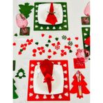 Karter İnovasyon Yılbaşı Temalı Kare Karışık Supla Seti, Yılbaşı Yemek Seti 2 Kişilik Kırmızı-Yeşil Karışık Set - 32 x 32 cm - Çok Renkli