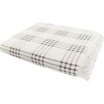 Kartex Büyük Kareli Buldan İşi Koltuk Çekyat Örtüsü - %100 Pamuklu - 180 x 220 cm - Kahverengi
