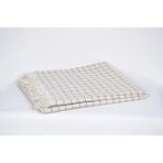 Kartex Küçük Kareli Buldan İşi Koltuk Çekyat Örtüsü - %100 Pamuklu - 180 x 220 cm - Kahverengi