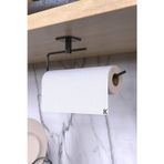 KARTEYA Siyah Rulo Havluluk Peçetelik Yapışkanlı Pratik Banyo Mutfak Askısı