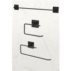 Karteya Yapışkanlı Siyah Uzun Havluluk Rulo Havluluk Peçetelik Wc Kağıtlık 3'lü Pratik Banyo Mutfak Set