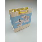 Karton Çanta Leylekli Mavi 11cm X 11cm - 1 Adet