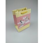 Karton Çanta Leylekli Pembe 8cm X 11cm - 1 Adet
