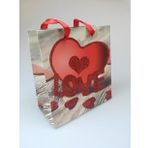 Karton Çanta Love Simli 14cm X 15cm - 1 Adet