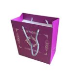 Karton Hediye Çantası Gümüş Saray Desenli 20X20X10 CM (10 Adet) Mor