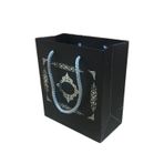 Karton Hediye Çantası Gümüş Saray Desenli 20X20X10 CM (10 Adet) Siyah