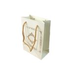 Karton Hediye Çantası Saray Desenli Gold Yaldızlı 12X17 (25 Adet) Beyaz