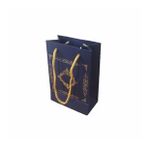Karton Hediye Çantası Saray Desenli Gold Yaldızlı 12X17 - 25 Adet Lacivert