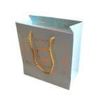 Karton İpsaplı Hediye Çantası Saray Desenli GOLD 15X17X8 10 Adet Mavi