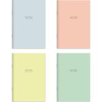 Karton Kapak Hafif Kağıt Defter 4'Lü Set-Pastel (2Çizgili + 2Düz) 14 * 20 24 Yp.