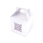 Karton Kutu Lazer Kesim Kına Çerez Ve Hediye İçin 6X6X6 (25 Adet) Beyaz