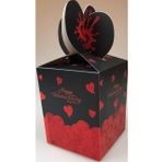 KARTON KUTU SİYAH KALPLİ HAPPY VALENTİNE'S DAY (KATLAMALI) 8,5CM X 8,5CM X 11CM