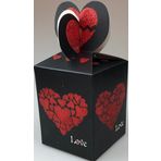 KARTON KUTU SİYAH KALPLİ LOVE (KATLAMALI) 8,5CM X 8,5CM X 11CM