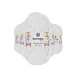 Kartopu K010 5 Adet Beyaz Yumurcak Kadife El Örgü İpi
