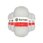 Kartopu K010 Beyaz 5 Adet Kristal Çift Katlı El Örgü Lif İpi