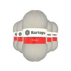 Kartopu K013 Ekru 5 Adet Kristal Çift Katlı El Örgü Lif İpi