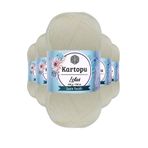 Kartopu K019 Ekru Lotus Bikini Büstiyer Bluz 5 Adet Örgü İpi