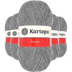 Kartopu K1001 Açık Gri 5 Adet Kristal Çift Katlı El Örgü Lif İpi