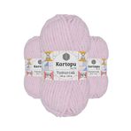 Kartopu K1562 Toz Pembe Yumurcak Kadife 3 Adet El Örgü İpi