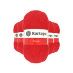 Kartopu K160 Açık Kırmızı 5 Adet Kristal Çift Katlı El Örgü Lif İpi