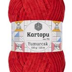 Kartopu K165 Açık Kırmızı Yumurcak Kadife El Örgü İpi