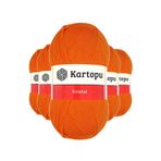 Kartopu K210 Turuncu 5 Adet Kristal Çift Katlı El Örgü Lif İpi