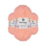 Kartopu K218 Somon Yumurcak Kadife 3 Adet El Örgü İpi