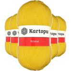Kartopu K301 Sarı 5 Adet Kristal Çift Katlı El Örgü Lif İpi