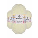Kartopu K335 Krem Yumurcak Kadife 3 Adet El Örgü İpi
