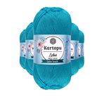 Kartopu K512 Turkuaz Lotus Bikini Büstiyer Bluz 5 Adet Örgü İpi