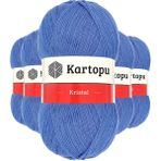 Kartopu K535 Koyu Mavi 5 Adet Kristal Çift Katlı El Örgü Lif İpi