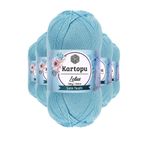 Kartopu K537 Bebe Mavi Lotus Bikini Büstiyer Bluz 5 Adet Örgü İpi