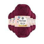 Kartopu K747 Vişne Lotus Bikini Büstiyer Bluz Simli 5 Adet Örgü İpi