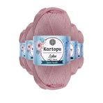 Kartopu K768 Açık Pembe Lotus Bikini Büstiyer Bluz 5 Adet Örgü İpi