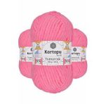 Kartopu K773 Fosfor Pembe Yumurcak Kadife 3 Adet El Örgü İpi