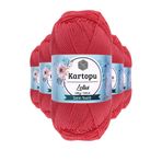Kartopu K810 Şeker Pembe Lotus Bikini Büstiyer Bluz 5 Adet Örgü İpi