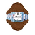 Kartopu K840 Koyu Hardal Lotus Bikini Büstiyer Bluz 5 Adet Örgü İpi