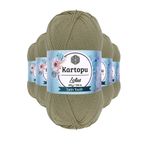 Kartopu K874 Bej Lotus Bikini Büstiyer Bluz 5 Adet Örgü İpi
