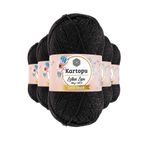 Kartopu K940 Siyah Lotus Bikini Büstiyer Bluz Simli 5 Adet Örgü İpi
