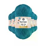 Kartopu PZG624987642857 5 Adet Lotus Lux Bikini Büstiyer Bluz Simli Örgü İpi K512 Turquaz