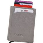 Karya Deri Unisex Mekanizmalı Kartlık Cüzdan 006000 - Açık Gri