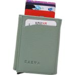 Karya Deri Unisex Mekanizmalı Kartlık Cüzdan 006000 - Su Yeşili