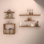 KARYA DUVAR RAF SETİ BAMBU ( PARLAK )