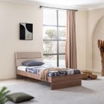 Karyola, Milano Kumaş Başlıklı Karyola 100 x 200 cm - Ceviz - milano-karyola-beyaz