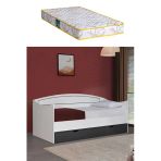 Karyola, Soft Çekmeceli Karyola 90X200 - Beyaz-Gri 1 Adet Comfort Yatak 90 X 200