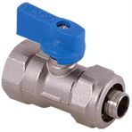 Kas 1/2" Mini Küresel Vana, Kırmızı ve Mavi Kollu, Metal Gövde