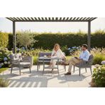 Kaş 2+1+1+sehpa Bahçe Balkon Mobilyası,gri Rattan/gri Kumaş Gri