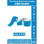 Kas Bel Bacak Kol Boyun Sırt Omuz Karın Kalça Spor 5 Metre Isı Ağrı Bandı Mavi
